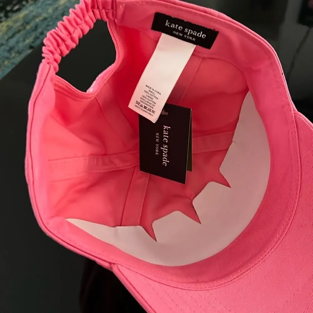 NWT Kate Spade logo baseball cap pink